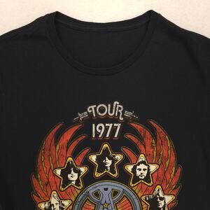 Aerosmith Band Casual Crew Neck Graphic T-Shirt Adult Mens Size Large L Black